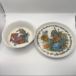 Vintage Silite Peter Rabbit Melamine Plate (3101) and Bowl (3242) Set